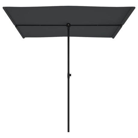 Parasol met aluminium paal 2x1,5 m zwart - AllerleiShop