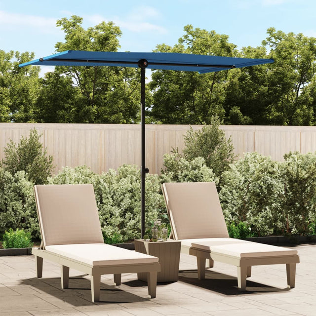 Parasol met aluminium paal 2x1,5 m azuurblauw - AllerleiShop