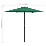 Parasol met aluminium paal 270x246 cm groen - AllerleiShop