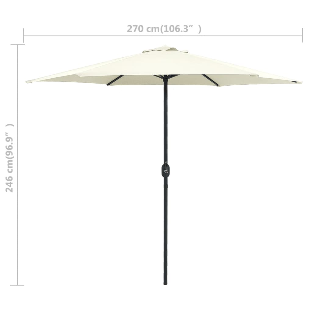 Parasol met aluminium paal 270x246 cm zandwit - AllerleiShop