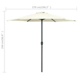 Parasol met aluminium paal 270x246 cm zandwit - AllerleiShop