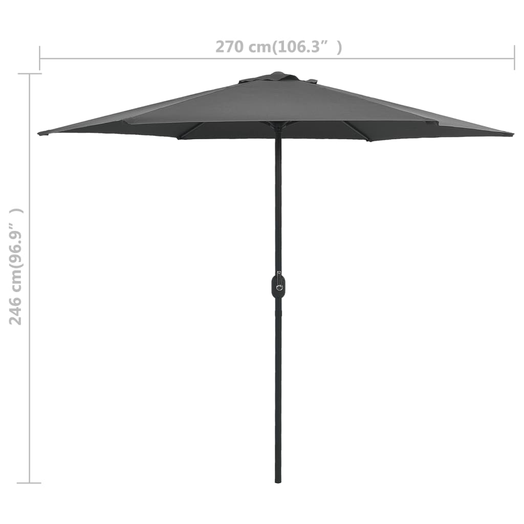 Parasol met aluminium paal 270x246 cm antraciet - AllerleiShop