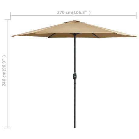 Parasol met aluminium paal 270x246 cm taupe - AllerleiShop