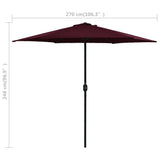 Parasol met aluminium paal 270x246 cm bordeauxrood - AllerleiShop