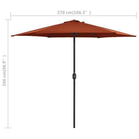 Parasol met aluminium paal 270x246 cm terracottakleurig - AllerleiShop