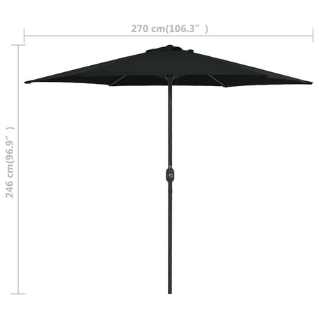 Parasol met aluminium paal 270x246 cm zwart - AllerleiShop