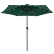 Parasol met LED-verlichting en aluminium paal 270 cm groen - AllerleiShop