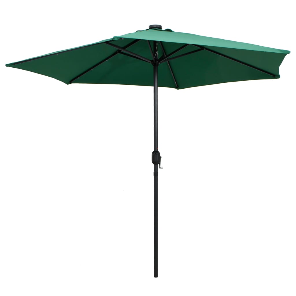 Parasol met LED-verlichting en aluminium paal 270 cm groen - AllerleiShop