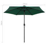 Parasol met LED-verlichting en aluminium paal 270 cm groen - AllerleiShop