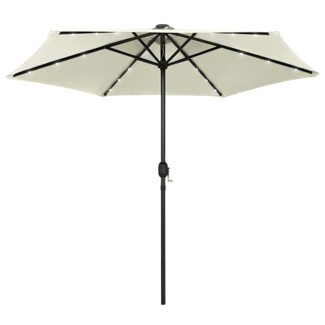 Parasol met LED-verlichting en aluminium paal 270 cm zandwit - AllerleiShop