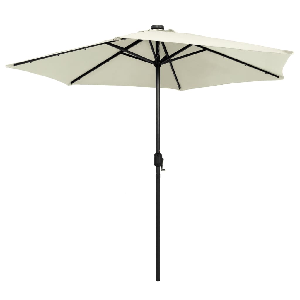 Parasol met LED-verlichting en aluminium paal 270 cm zandwit - AllerleiShop