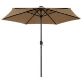 Parasol met LED-verlichting en aluminium paal 270 cm taupe - AllerleiShop