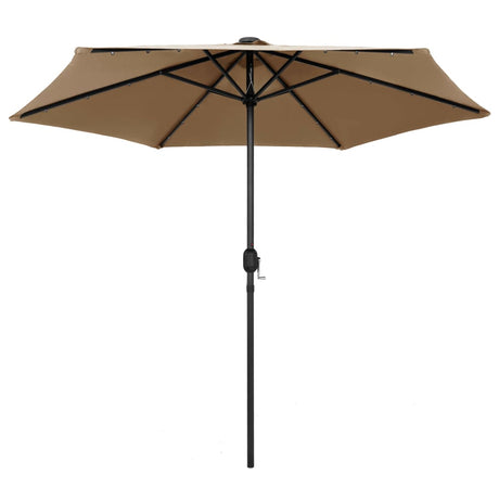 Parasol met LED-verlichting en aluminium paal 270 cm taupe - AllerleiShop