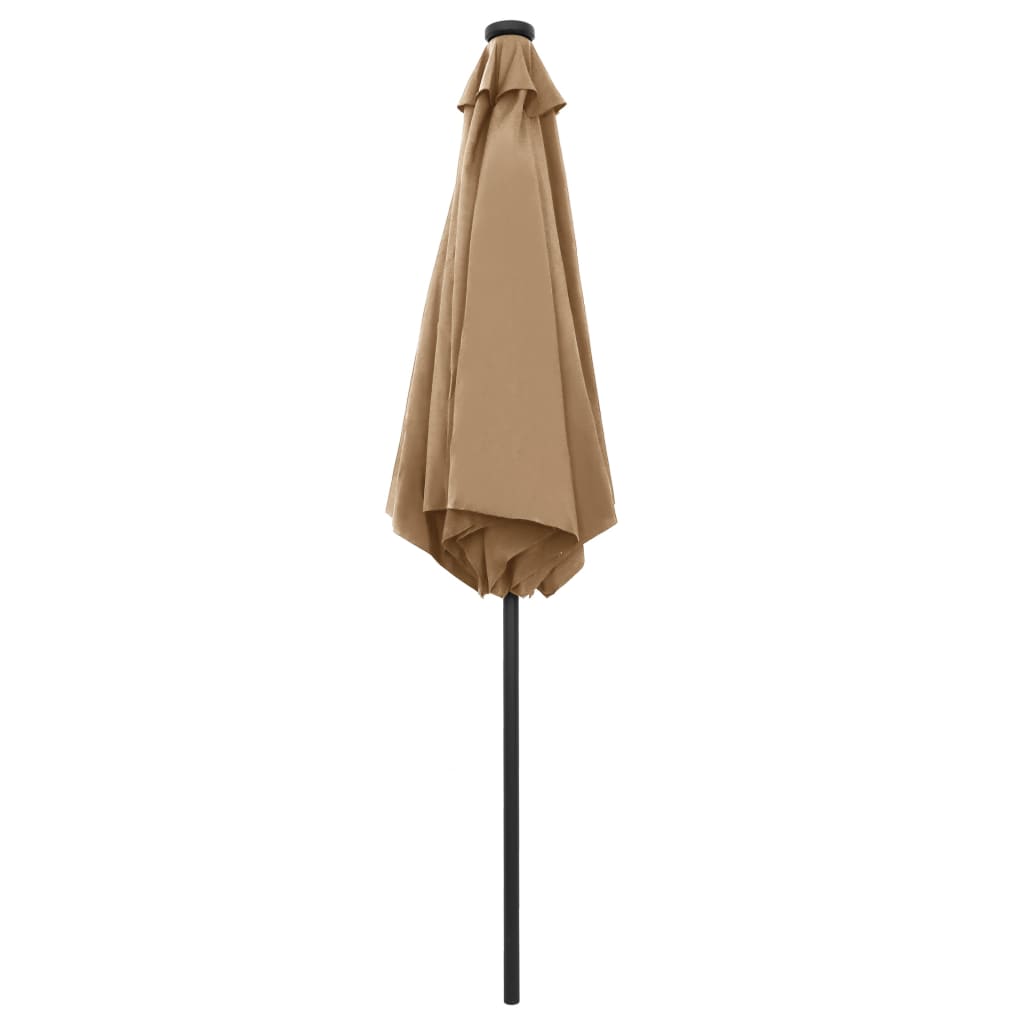 Parasol met LED-verlichting en aluminium paal 270 cm taupe - AllerleiShop