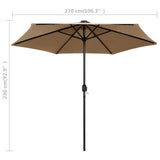 Parasol met LED-verlichting en aluminium paal 270 cm taupe - AllerleiShop