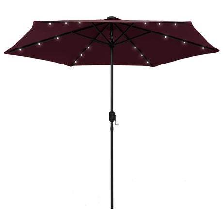 Parasol met LED-verlichting aluminium paal 270 cm bordeauxrood - AllerleiShop