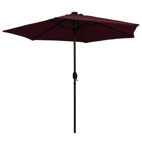 Parasol met LED-verlichting aluminium paal 270 cm bordeauxrood - AllerleiShop