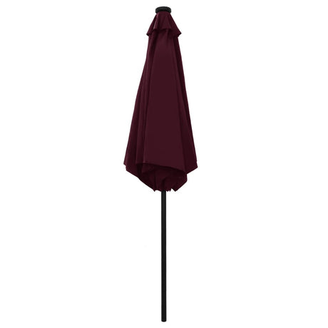 Parasol met LED-verlichting aluminium paal 270 cm bordeauxrood - AllerleiShop