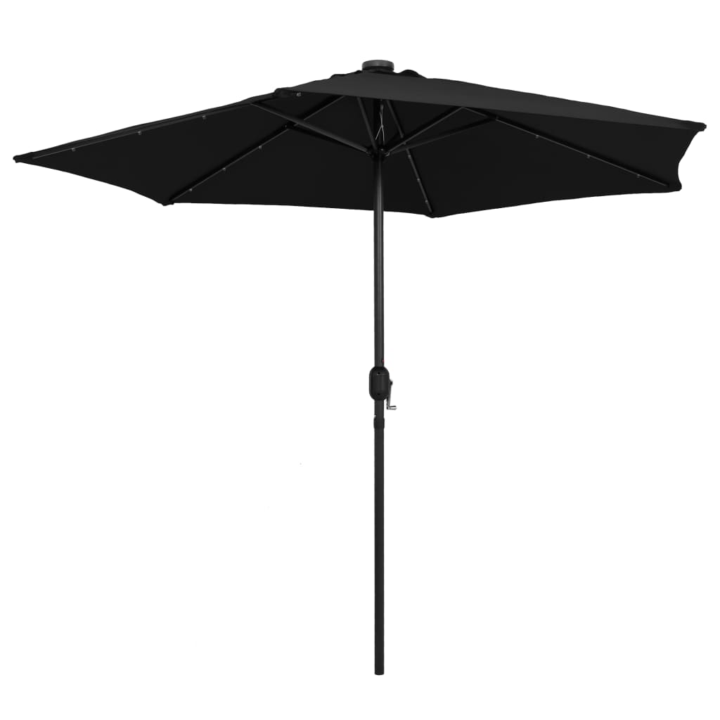 Parasol met LED-verlichting en aluminium paal 270 cm zwart - AllerleiShop