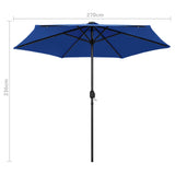 Parasol met LED-verlichting en aluminium paal 270 cm azuurblauw - AllerleiShop