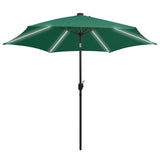 Parasol met LED-verlichting en aluminium paal 300 cm groen - AllerleiShop