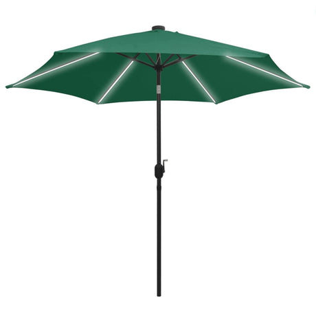 Parasol met LED-verlichting en aluminium paal 300 cm groen - AllerleiShop