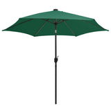 Parasol met LED-verlichting en aluminium paal 300 cm groen - AllerleiShop