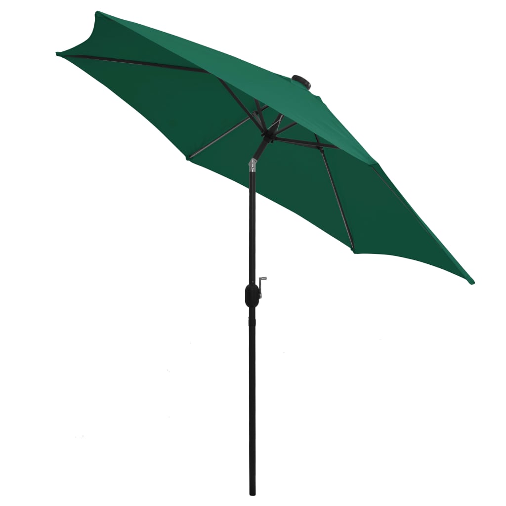 Parasol met LED-verlichting en aluminium paal 300 cm groen - AllerleiShop