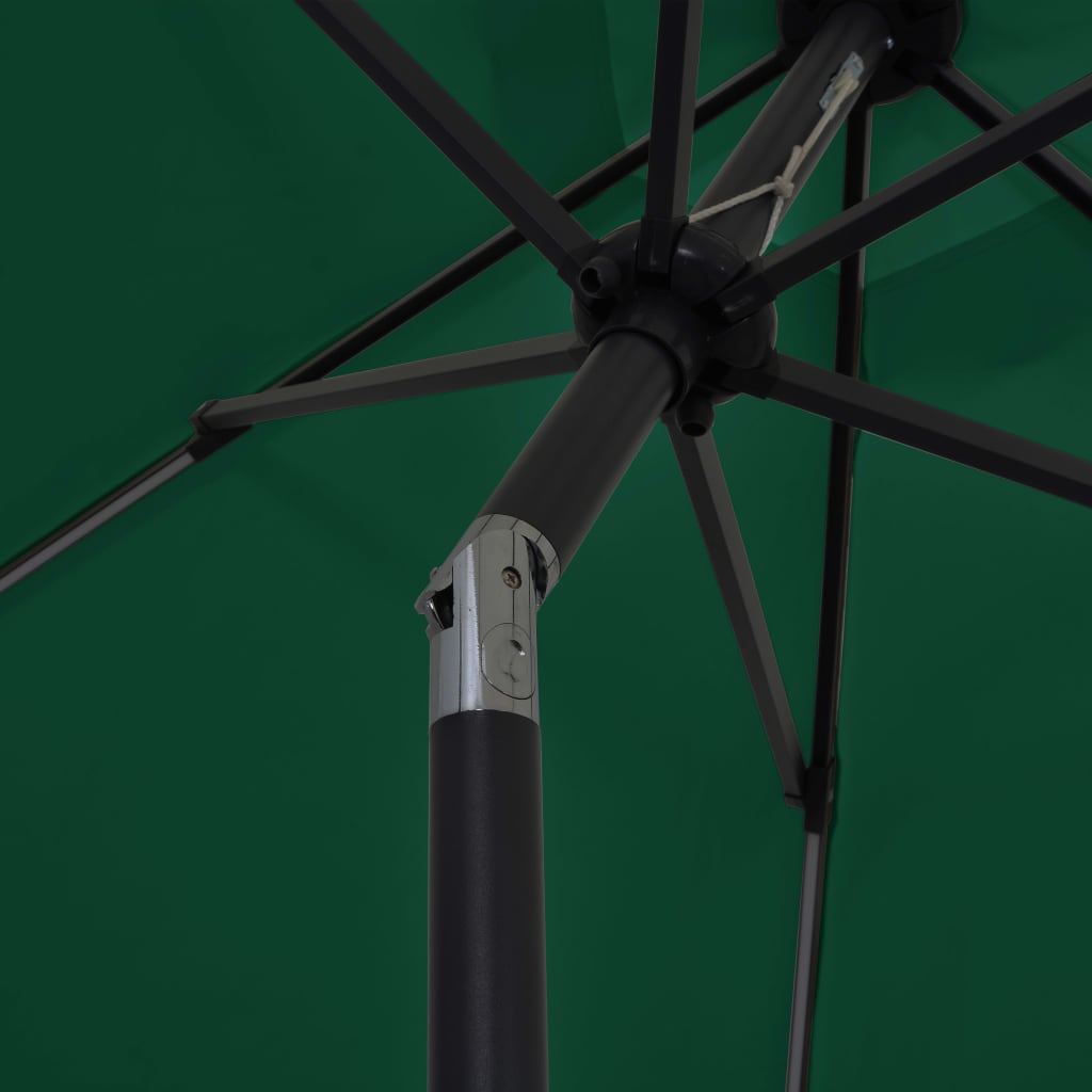 Parasol met LED-verlichting en aluminium paal 300 cm groen - AllerleiShop