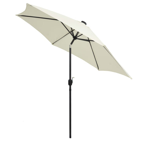 Parasol met LED-verlichting en aluminium paal 300 cm zandwit - AllerleiShop