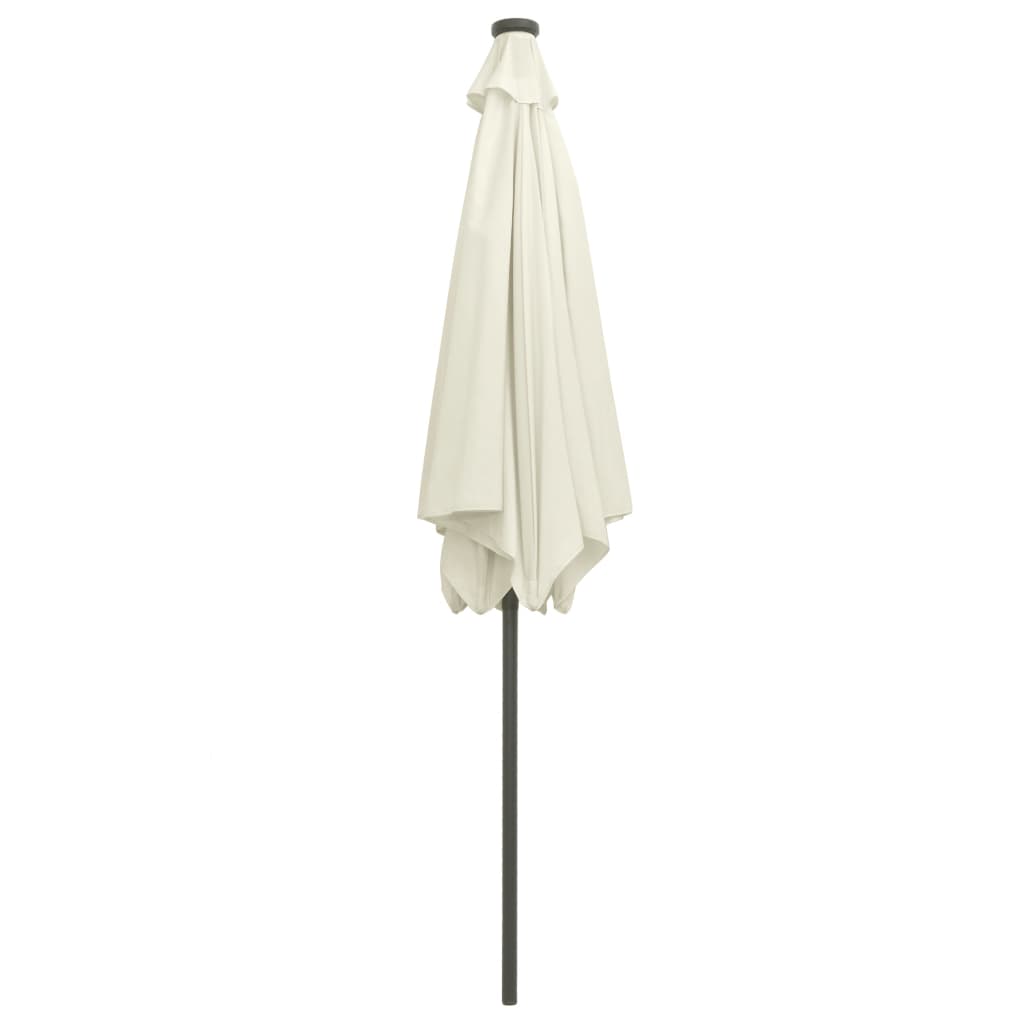 Parasol met LED-verlichting en aluminium paal 300 cm zandwit - AllerleiShop