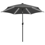 Parasol met LED-verlichting en aluminium paal 300 cm antraciet - AllerleiShop