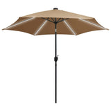 Parasol met LED-verlichting en aluminium paal 300 cm taupe - AllerleiShop