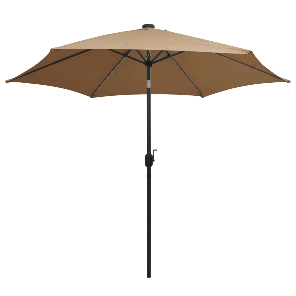 Parasol met LED-verlichting en aluminium paal 300 cm taupe - AllerleiShop