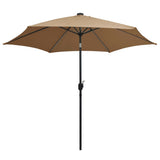 Parasol met LED-verlichting en aluminium paal 300 cm taupe - AllerleiShop