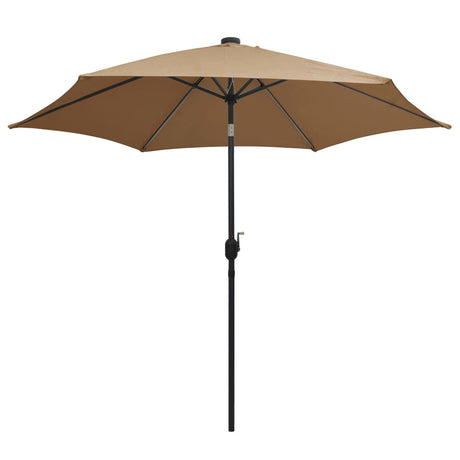 Parasol met LED-verlichting en aluminium paal 300 cm taupe - AllerleiShop