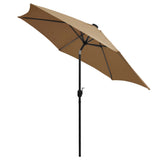 Parasol met LED-verlichting en aluminium paal 300 cm taupe - AllerleiShop