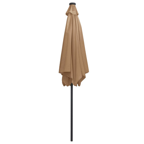 Parasol met LED-verlichting en aluminium paal 300 cm taupe - AllerleiShop