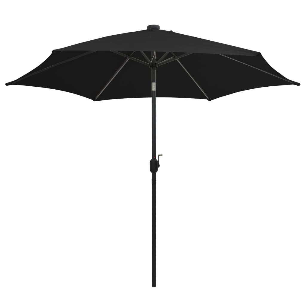 Parasol met LED-verlichting en aluminium paal 300 cm zwart - AllerleiShop