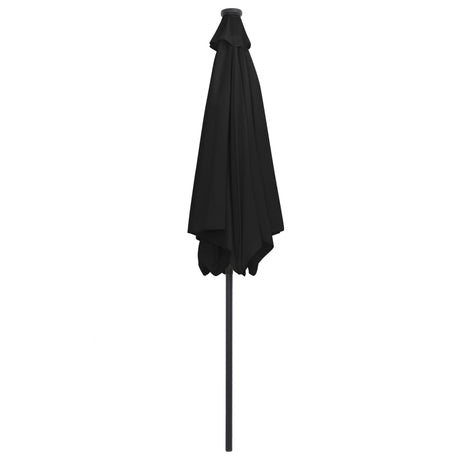 Parasol met LED-verlichting en aluminium paal 300 cm zwart - AllerleiShop