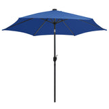 Parasol met LED-verlichting en aluminium paal 300 cm azuurblauw - AllerleiShop