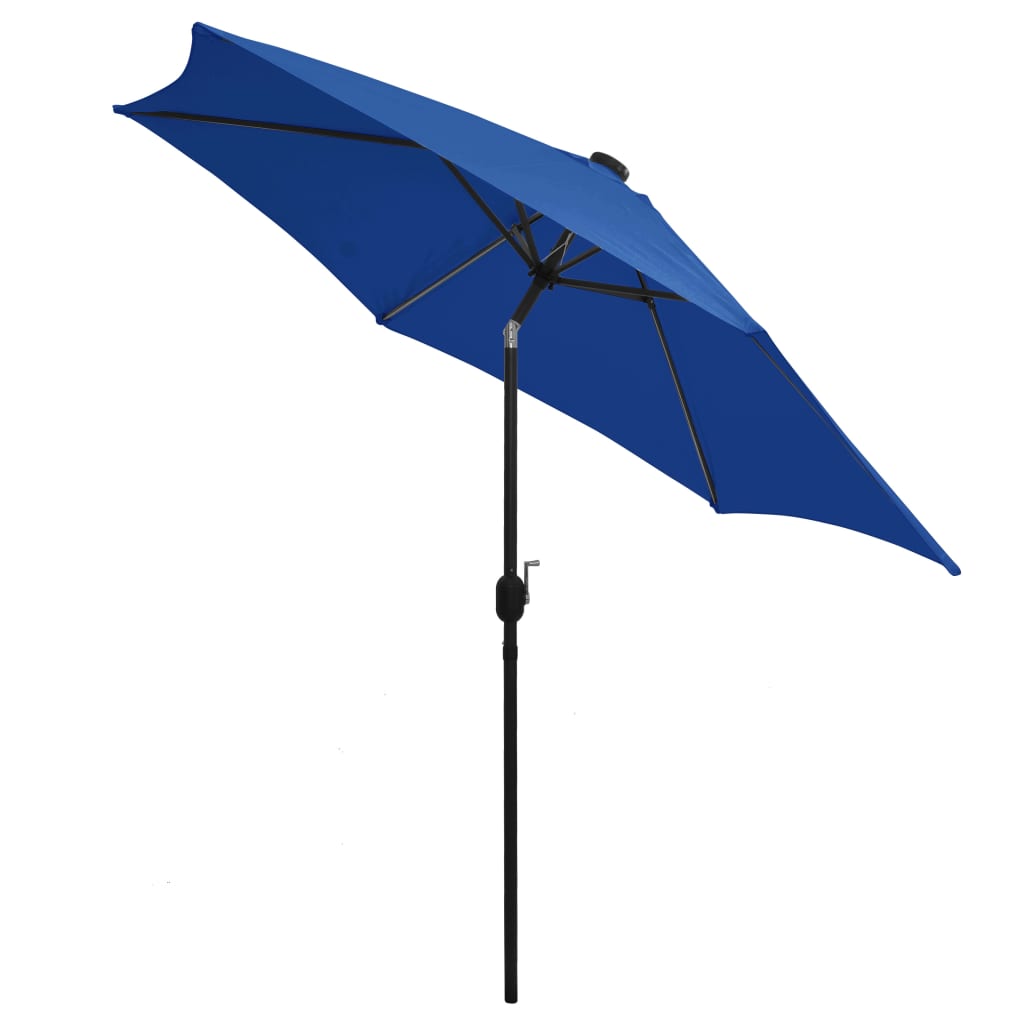 Parasol met LED-verlichting en aluminium paal 300 cm azuurblauw - AllerleiShop