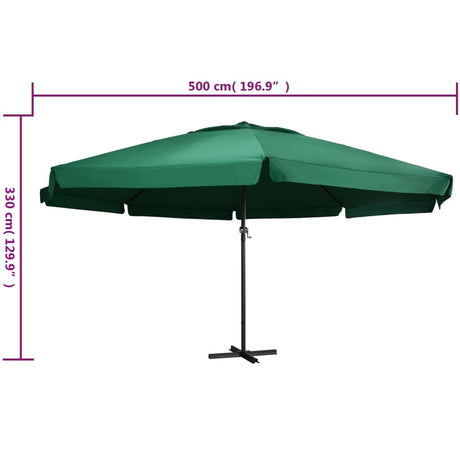 Parasol met aluminium paal 600 cm groen - AllerleiShop