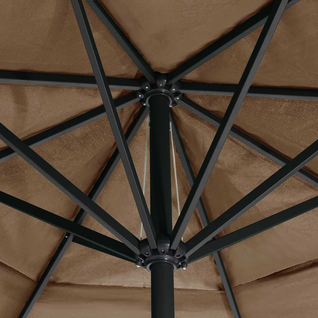 Parasol met aluminium paal 600 cm taupe