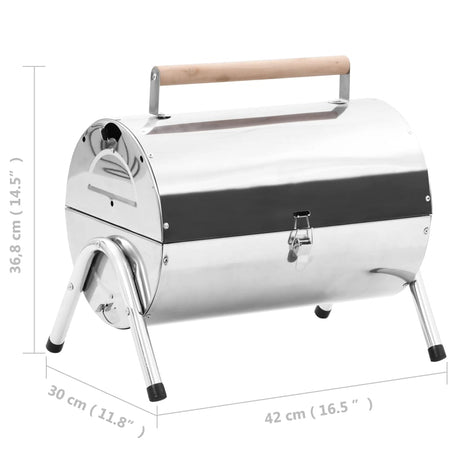 Tafelbarbecue houtskool dubbele roosters roestvrij staal - AllerleiShop