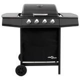 Gasbarbecue-grill met 4 branders zwart - AllerleiShop