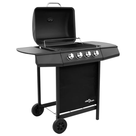 Gasbarbecue-grill met 4 branders zwart - AllerleiShop