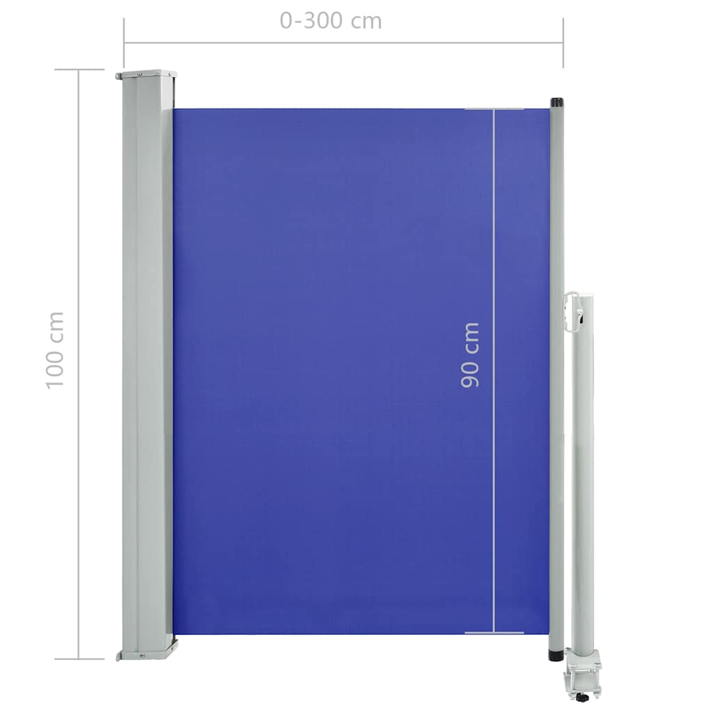 Tuinscherm uittrekbaar 100x300 cm blauw