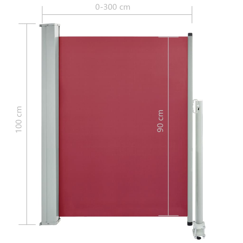 Tuinscherm uittrekbaar 100x300 cm rood - AllerleiShop