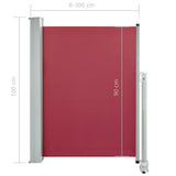 Tuinscherm uittrekbaar 100x300 cm rood